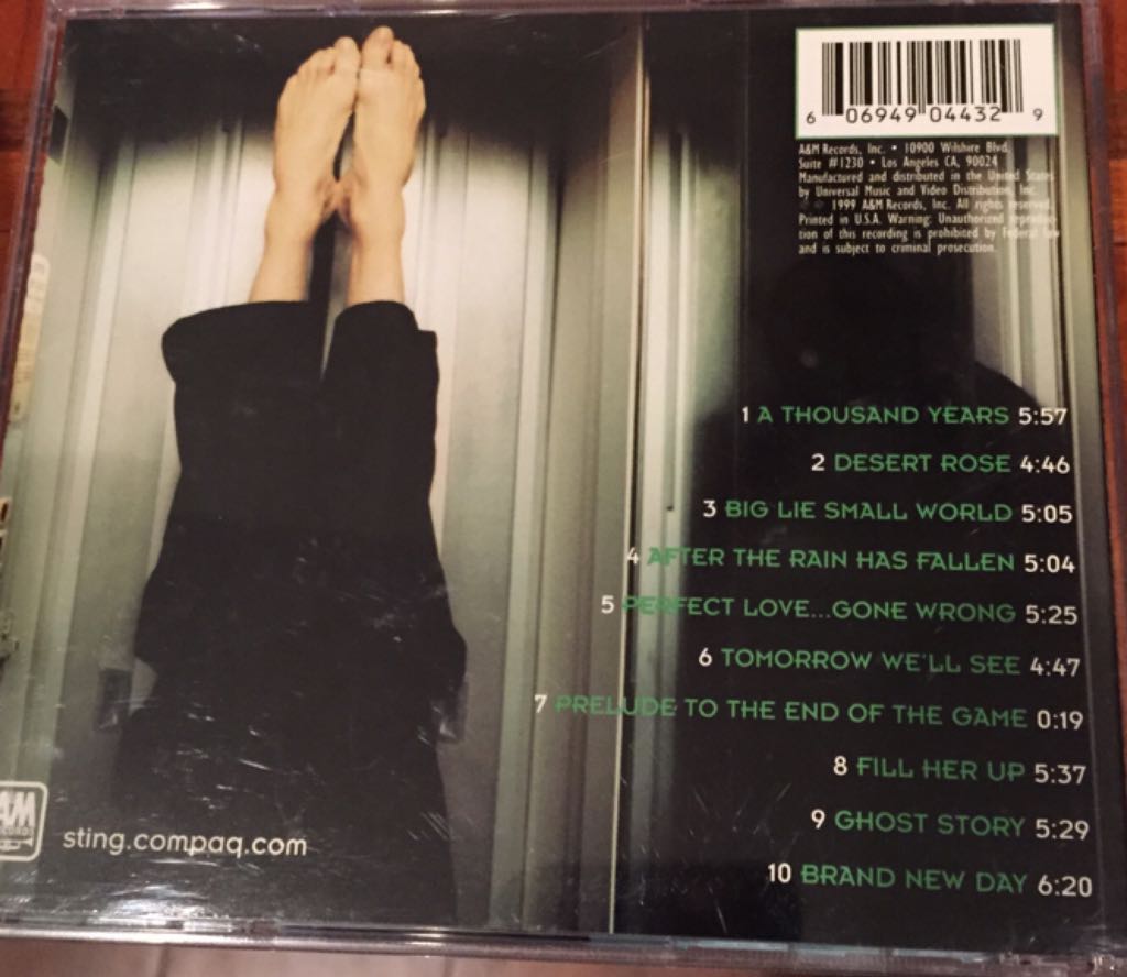 Brand New Day - Sting (CD - 49) music collectible [Barcode 606949044329] - Main Image 2