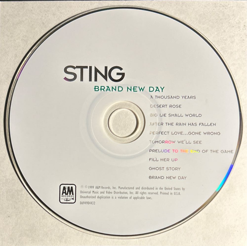 Brand New Day - Sting (CD - 49) music collectible [Barcode 606949044329] - Main Image 4