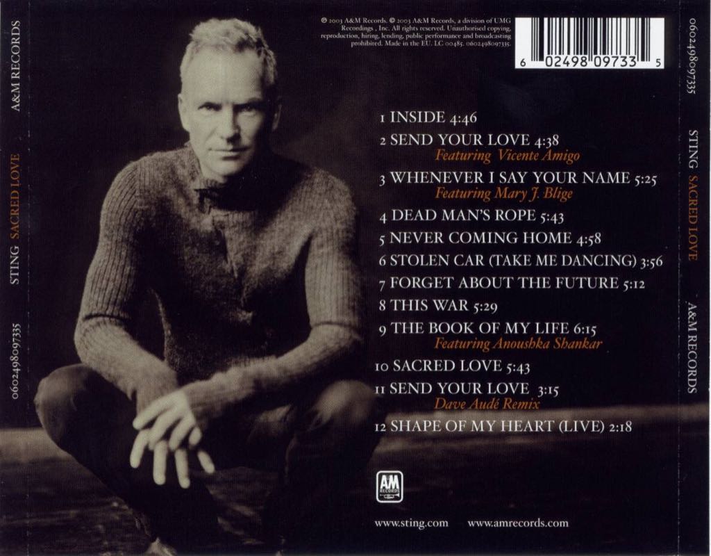 Sacred Love - Sting (DVD-A) music collectible - Main Image 2