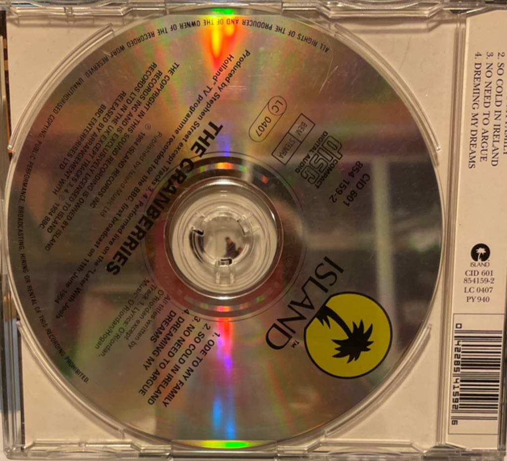 Ode To My Family  - The Cranberries (CD - 17) music collectible [Barcode 042285415926] - Main Image 2