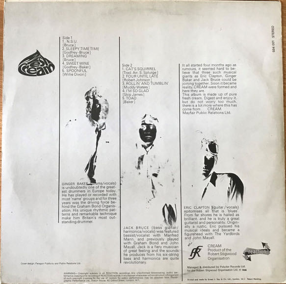 Fresh Cream - Cream (12”) music collectible [Barcode 643346010618] - Main Image 2