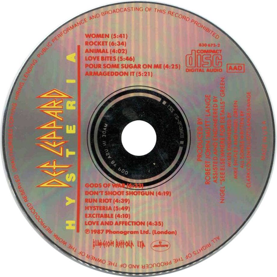 Hysteria - Def Leppard (12”) music collectible [Barcode 042223067576] - Main Image 2