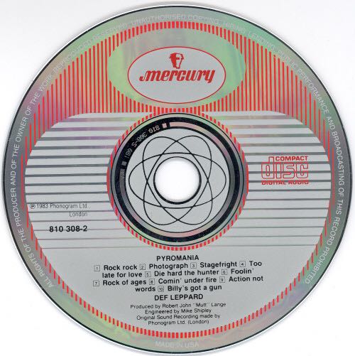 (1983) Pyromania - Def Leppard (CD - 46) music collectible [Barcode 042281030826] - Main Image 4