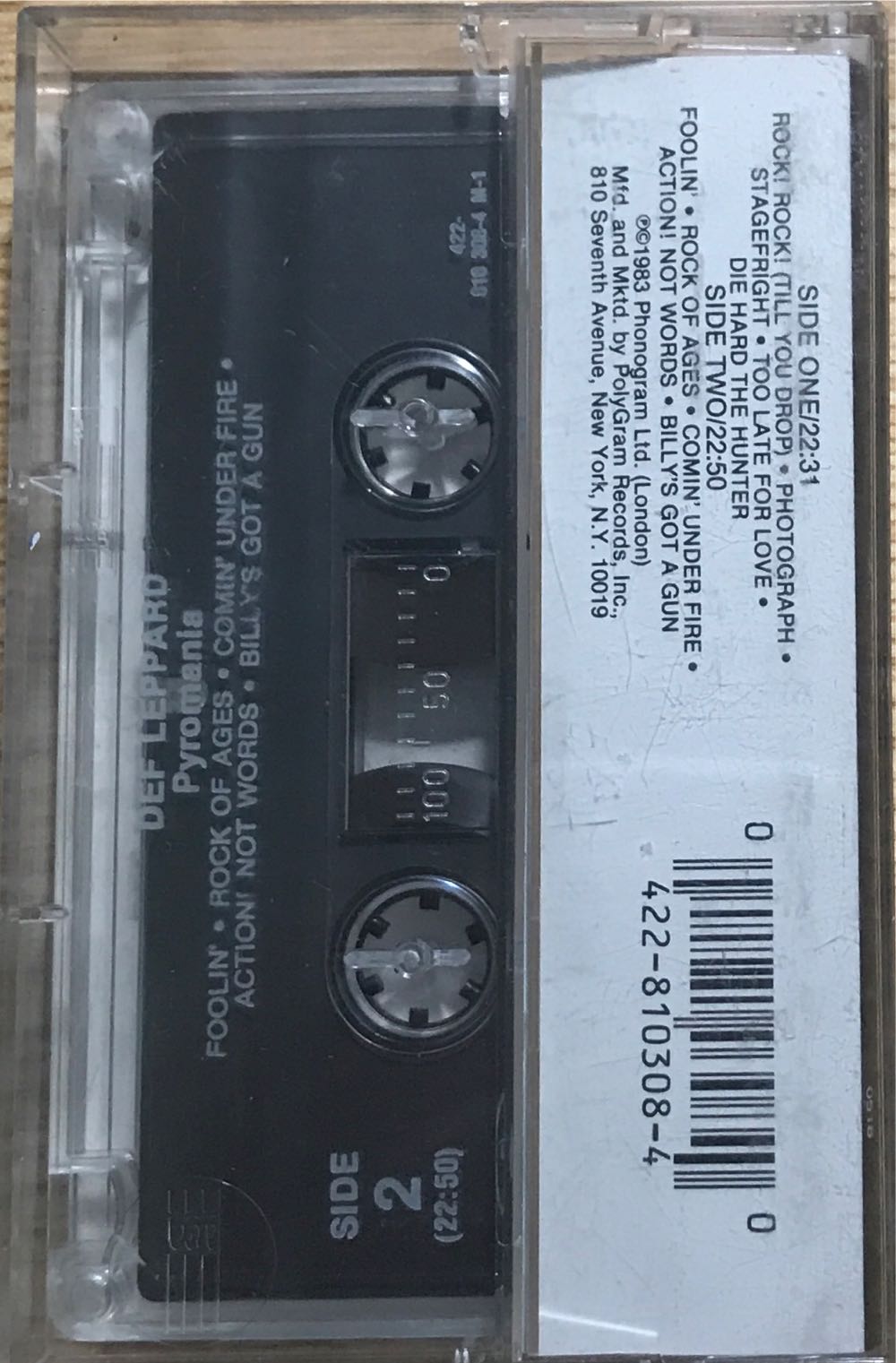 Pyromania - Def Leppard (Cassette) music collectible [Barcode 042281030840] - Main Image 2