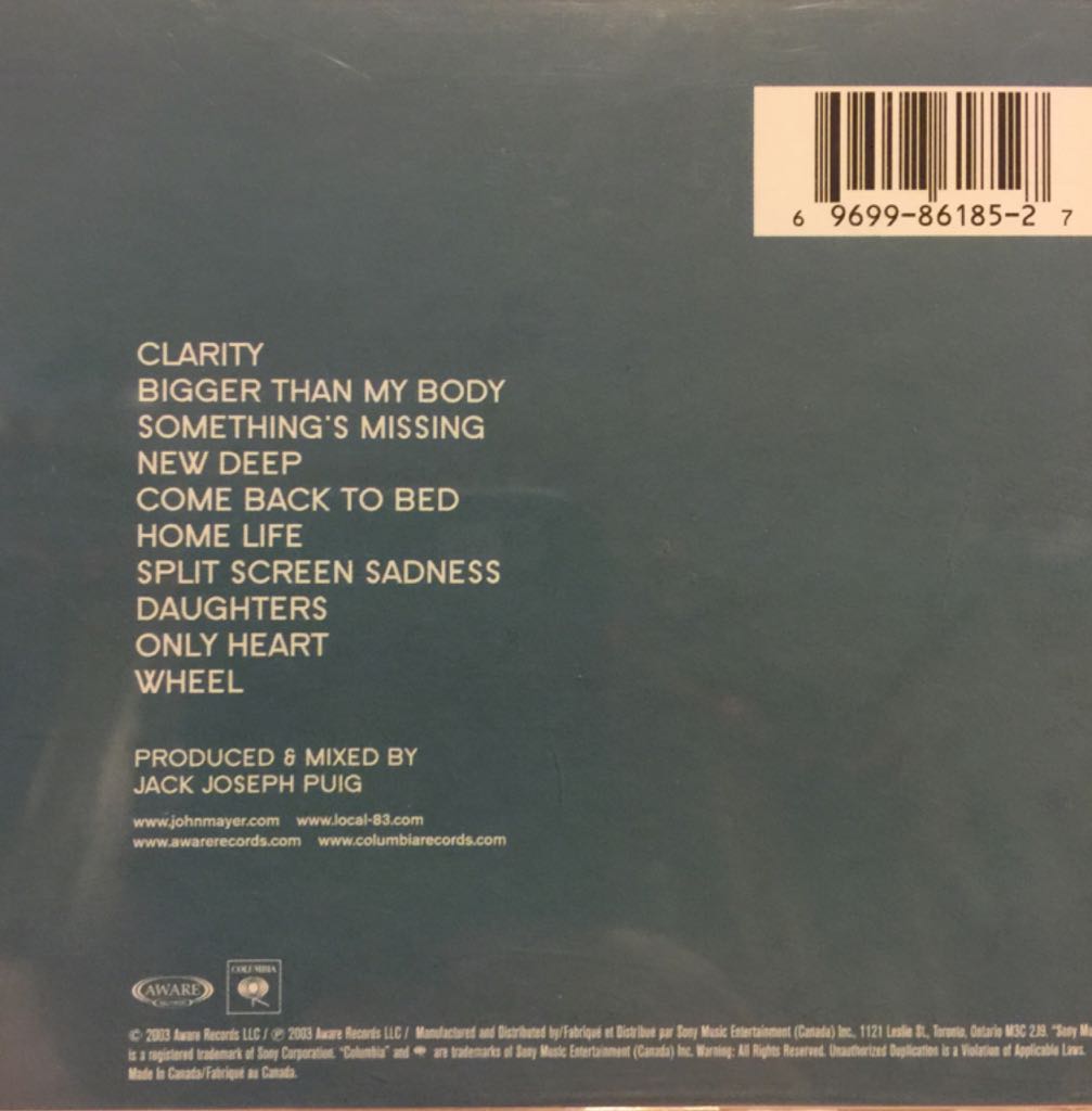 Heavier Things - John Mayer (CD - 45) music collectible [Barcode 696998618527] - Main Image 2