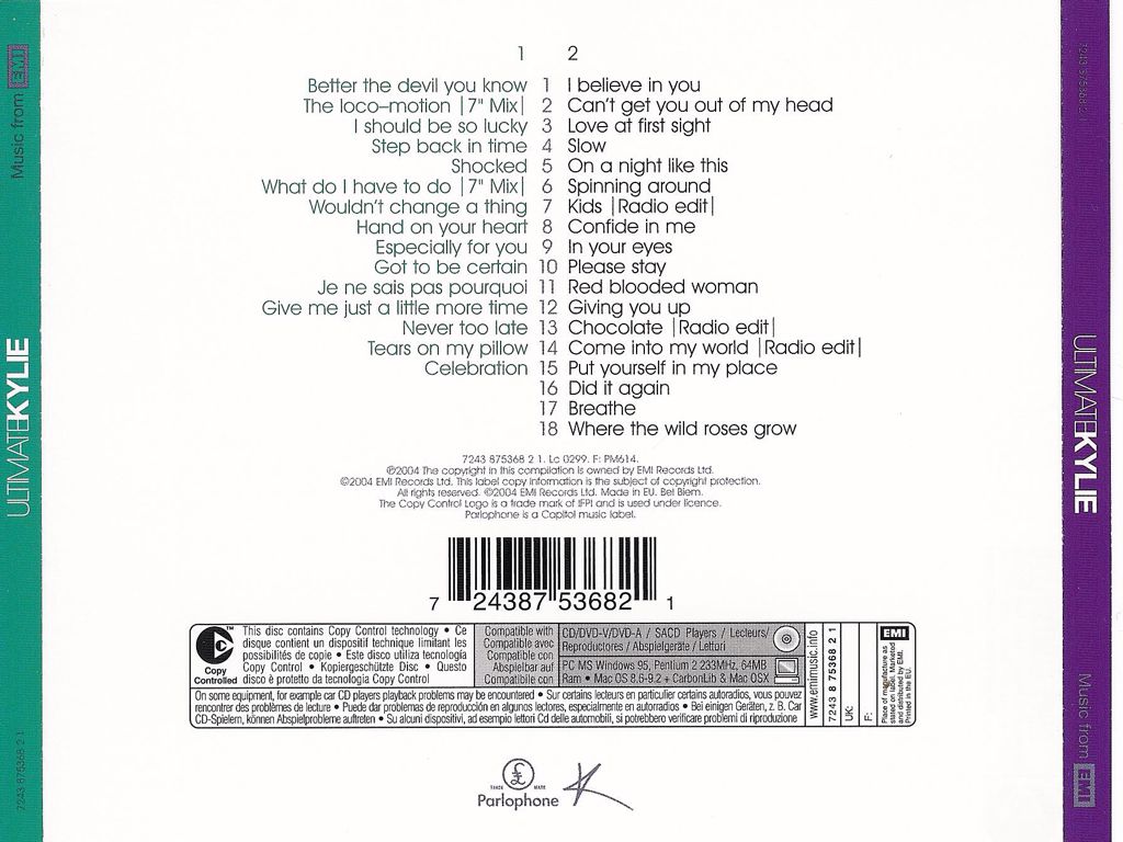 Ultimate Kylie - Kylie Minogue (CD - 172) music collectible [Barcode 724387536821] - Main Image 2