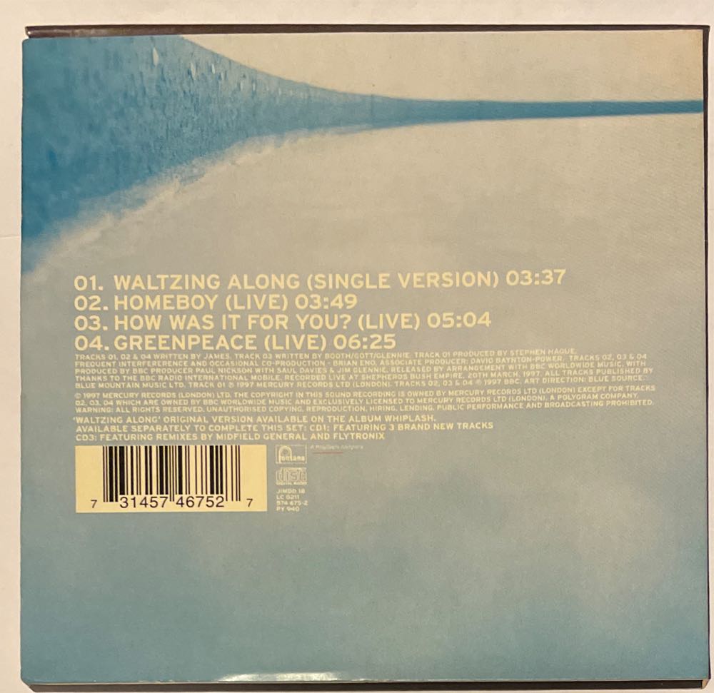 Waltzing Along CD2 - James (CD - 19) music collectible [Barcode 731457467527] - Main Image 2