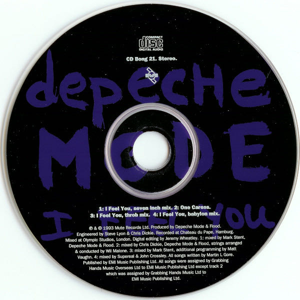 I Feel You 4-Track Remixes - Depeche Mode (CD) music collectible [Barcode 093624076728] - Main Image 3