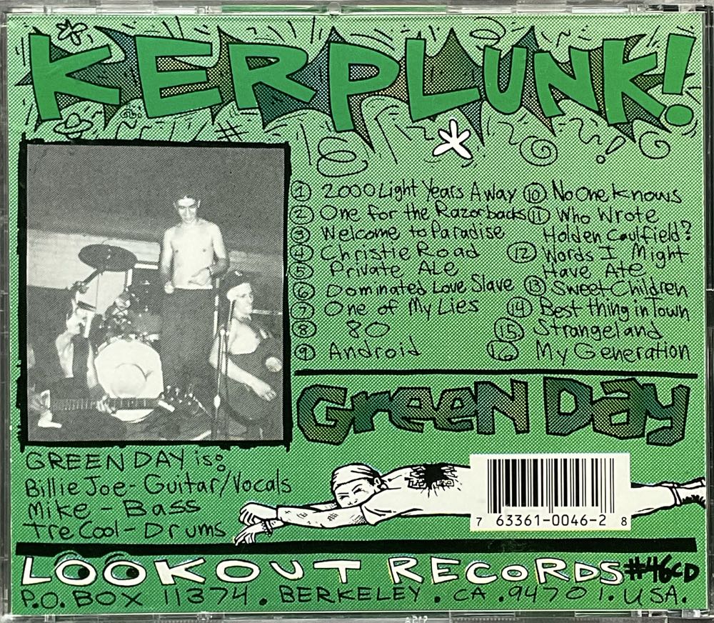 Kerplunk - Green Day (CD - 42) music collectible [Barcode 763361004628] - Main Image 3