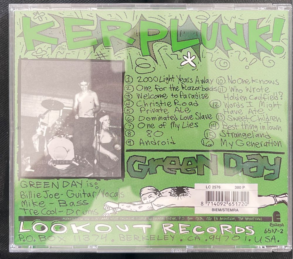 Kerplunk - Green Day (CD) music collectible [Barcode 8714092651720] - Main Image 2