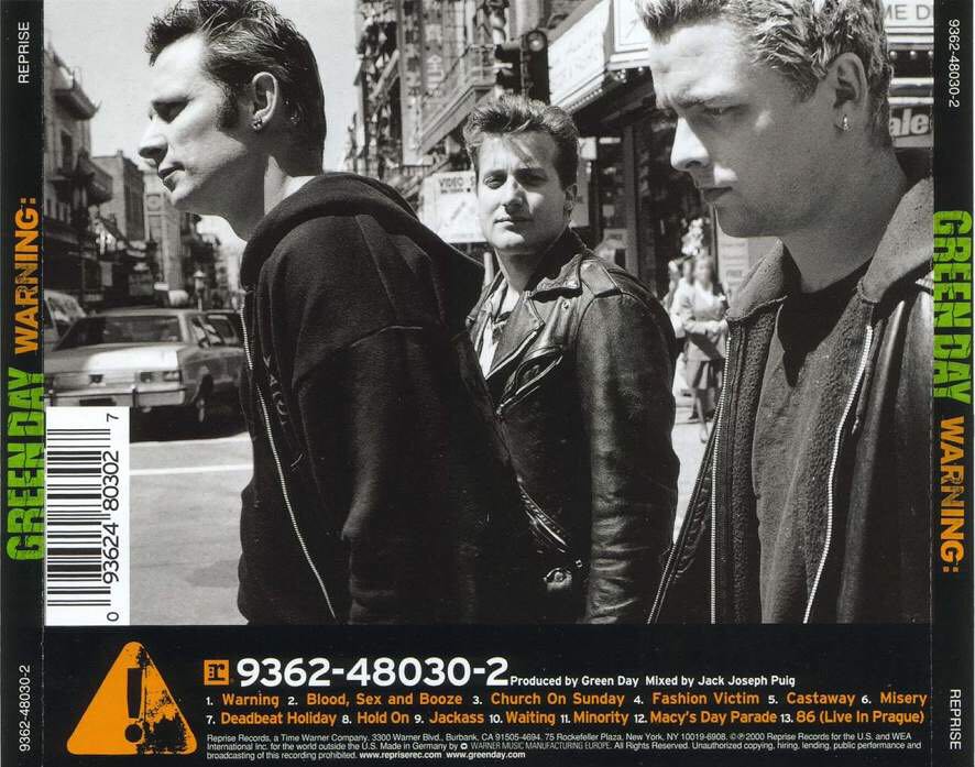 Warning: - Green Day (CD) music collectible [Barcode 093624803027] - Main Image 2