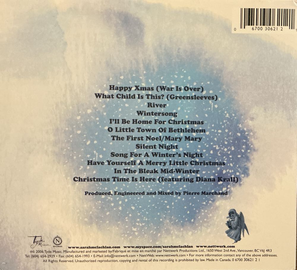 Wintersong - McLachlan, Sarah (CD - 46) music collectible [Barcode 067003062121] - Main Image 3