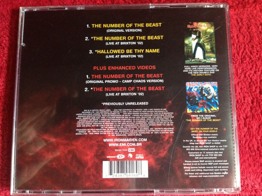 The Number Of The Beast - Iron Maiden (CD) music collectible [Barcode 724387041608] - Main Image 2