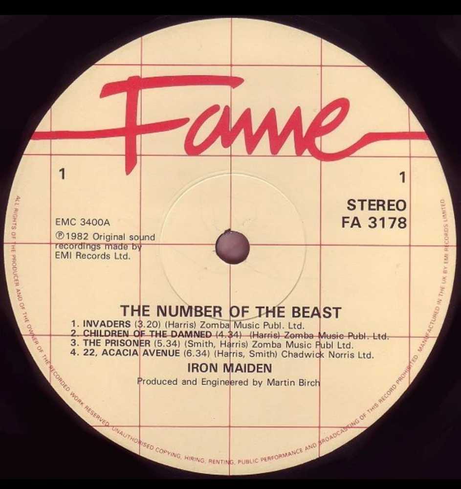 Iron Maiden (03) - The Number Of The Beast - Iron Maiden (12” - 40) music collectible - Main Image 3