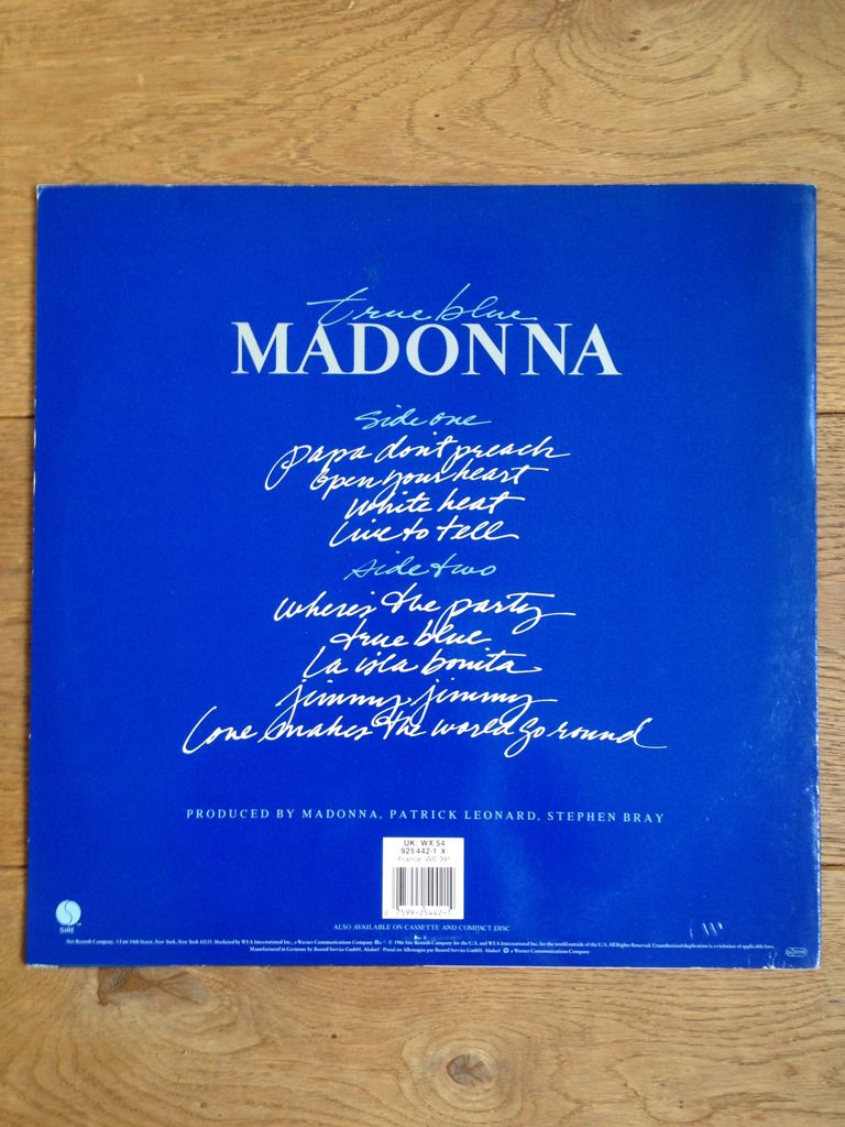 True Blue - Madonna (12”) music collectible [Barcode 075992544214] - Main Image 2