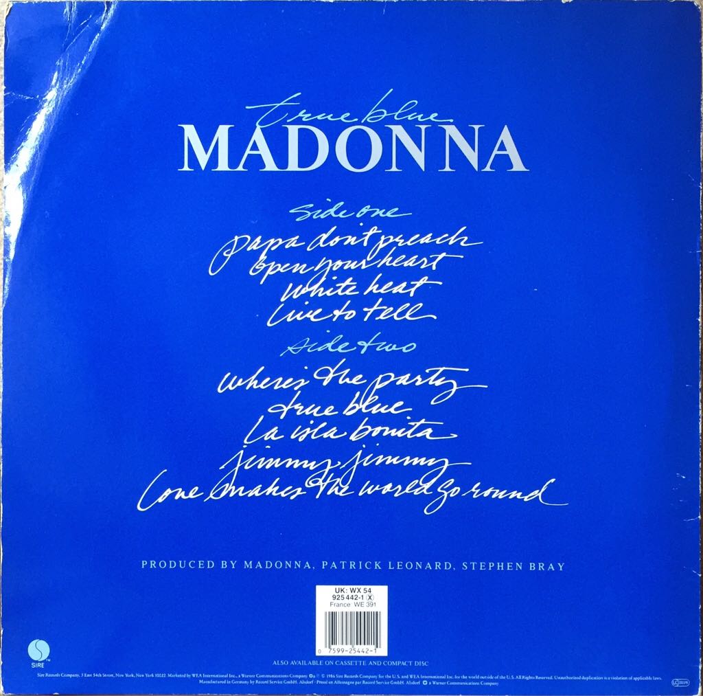 True Blue - Madonna (12”) music collectible - Main Image 2