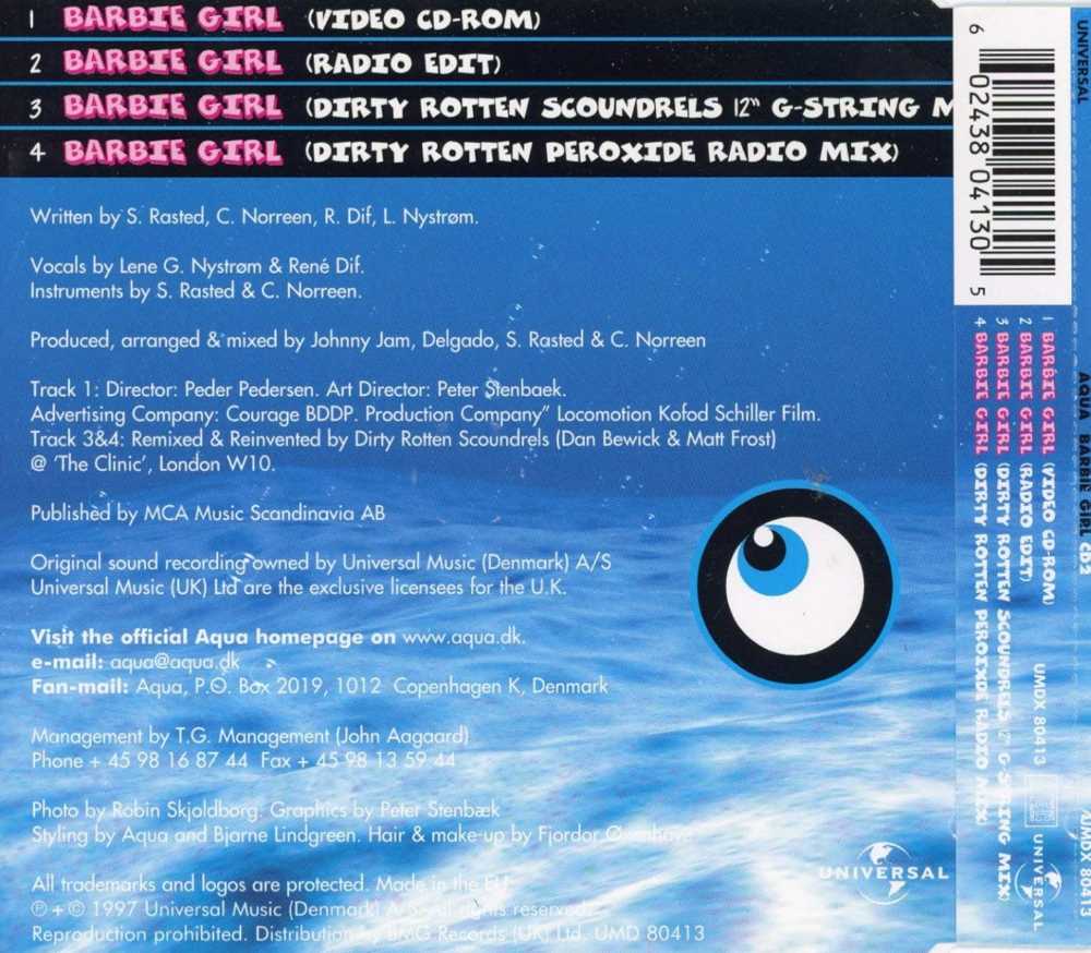 Barbie Girl - Aqua (CD - 26) music collectible [Barcode 602438041305] - Main Image 2