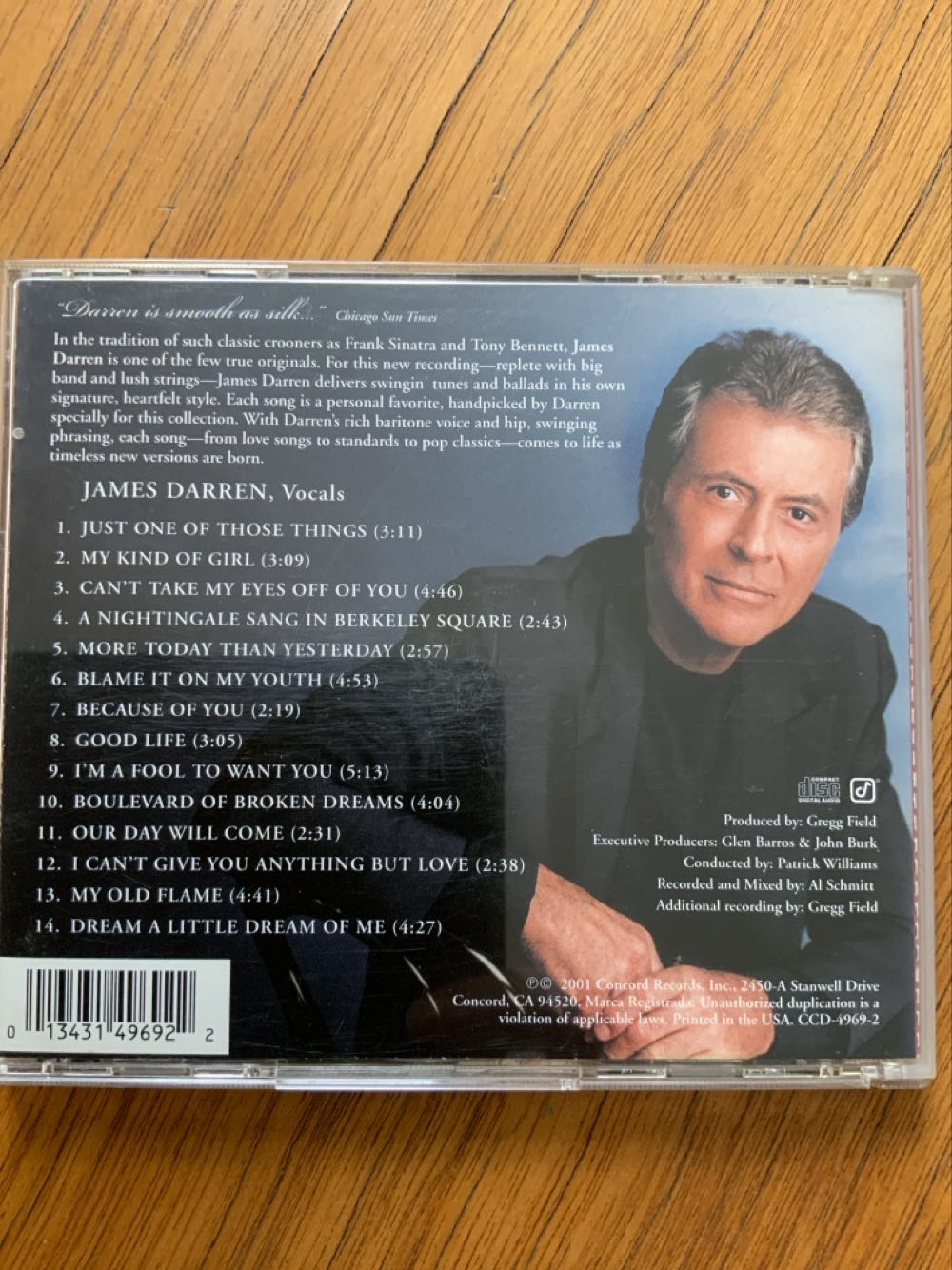 Because Of You - James Darren (CD) music collectible [Barcode 013431496922] - Main Image 2