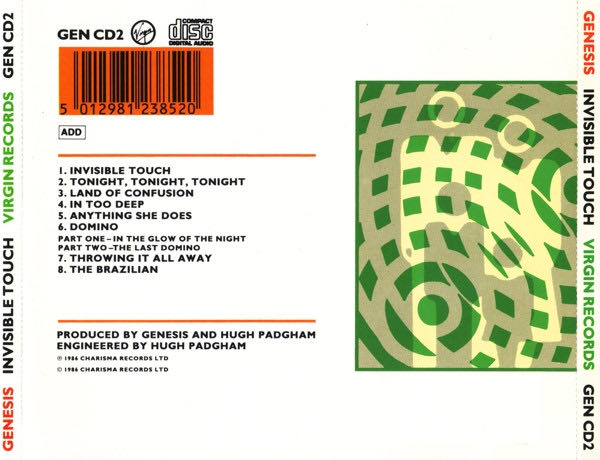 Invisible Touch - Genesis (CD - 46) music collectible [Barcode 015612164125] - Main Image 2