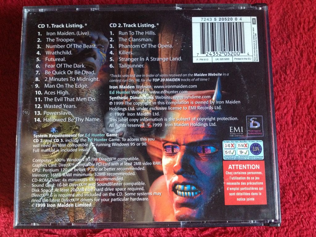Ed Hunter - Iron Maiden (CD - 124) music collectible [Barcode 724352052004] - Main Image 2