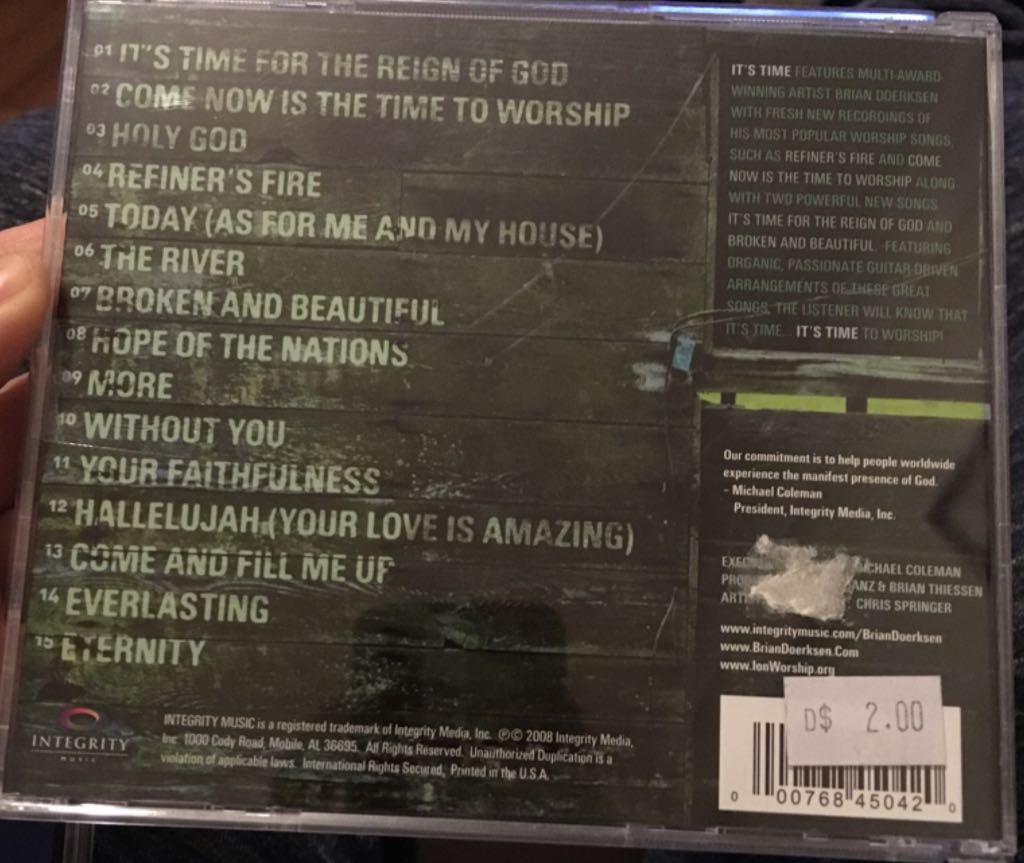 It’s Time - Brian Doerksen (CD) music collectible [Barcode 000768450420] - Main Image 2