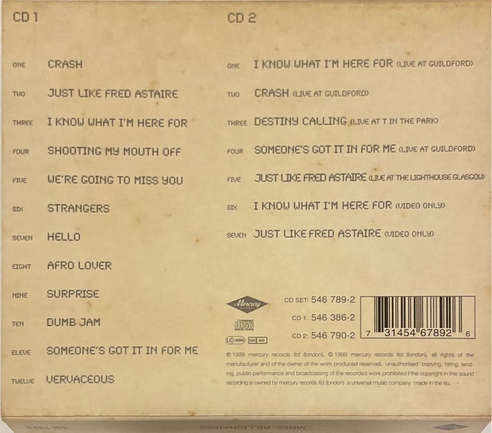 Millionaires - James (Enhanced CD (ECD) - 75) music collectible [Barcode 731454678926] - Main Image 2
