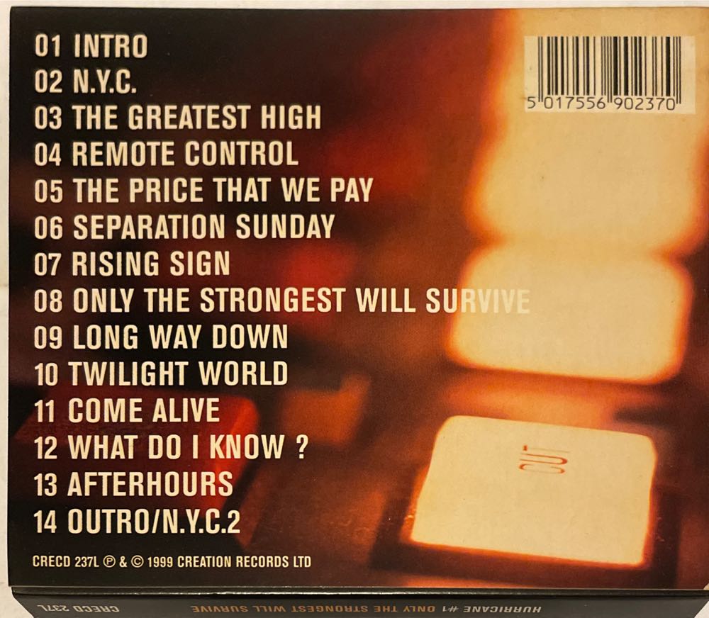 Only The Strongest Will Survive - Hurricane #1 (CD - 75) music collectible [Barcode 5017556902370] - Main Image 2
