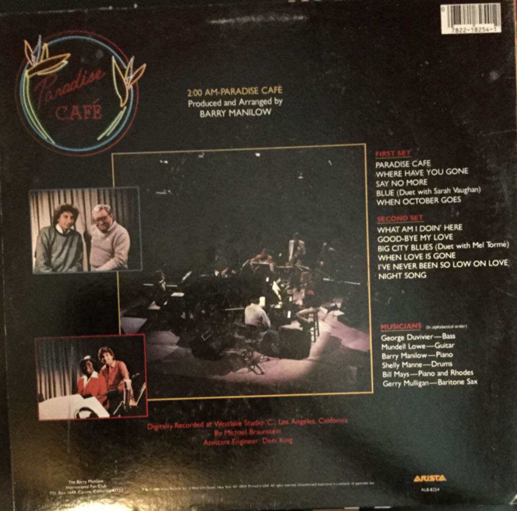2:00 AM Paradise Cafe - Barry Manilow (12”) music collectible - Main Image 2