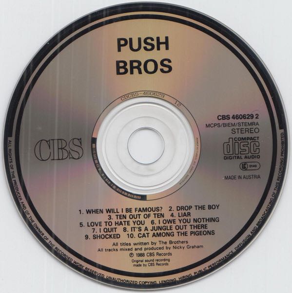 Bros - Push - Bros (CD - 42) music collectible [Barcode 5099746062927] - Main Image 4