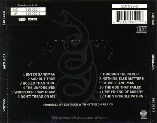 Black Album - Metallica (CD - 63) music collectible [Barcode 731451002229] - Main Image 2