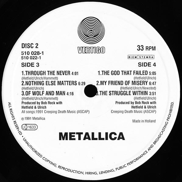 Metallica - Metallica (12” - 99) music collectible - Main Image 4