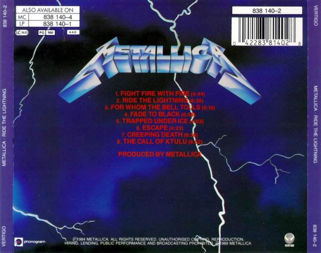 Ride The Lightning - Metallica (MP3 - 47) music collectible [Barcode 042283814028] - Main Image 2