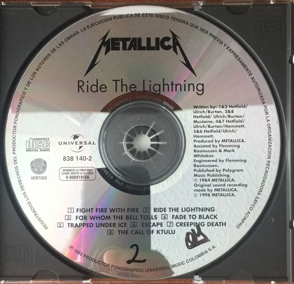 Ride The Lightning - Metallica (MP3 - 47) music collectible [Barcode 042283814028] - Main Image 4