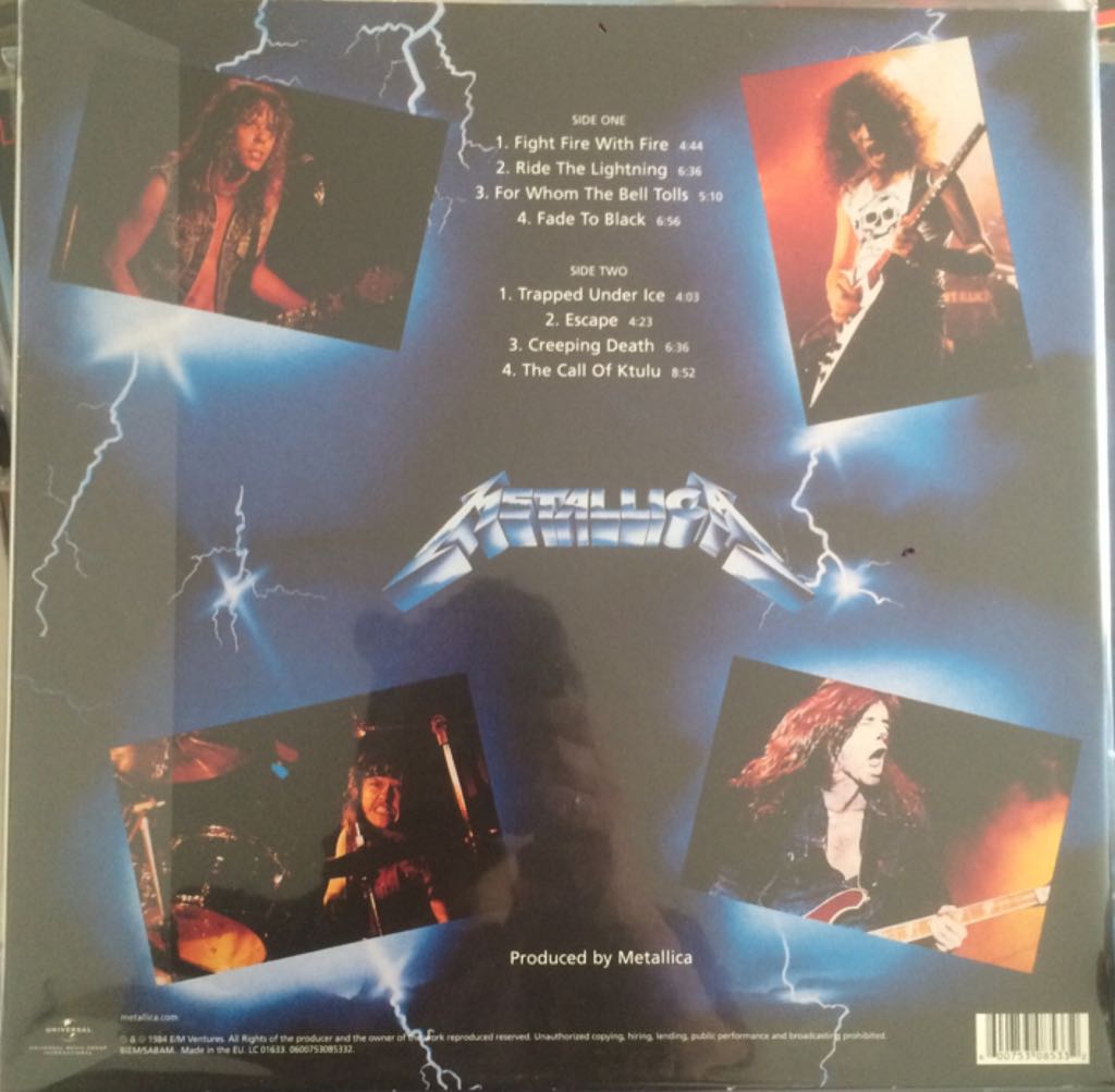 Ride The Lightning - Metallica (12”) music collectible [Barcode 600753085332] - Main Image 2