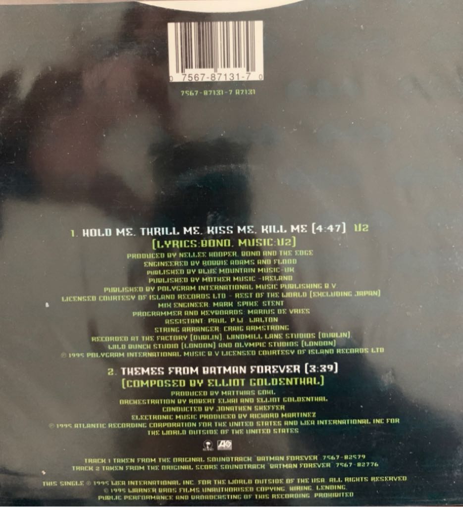 Hold Me, Thrill Me, Kiss Me, Kill Me - U2 (7”) music collectible [Barcode 075678713170] - Main Image 2