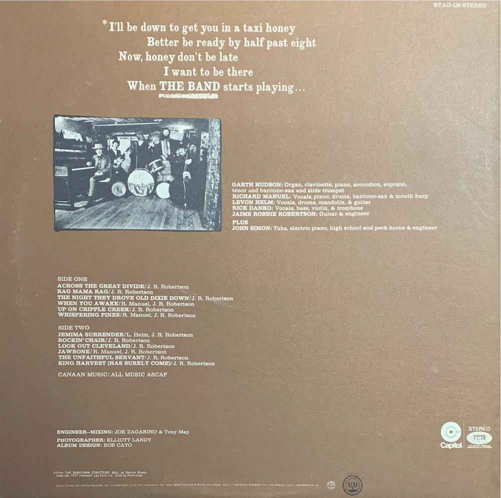 Band, The - Band, The (12” - 4350) music collectible [Barcode 821797141918] - Main Image 4