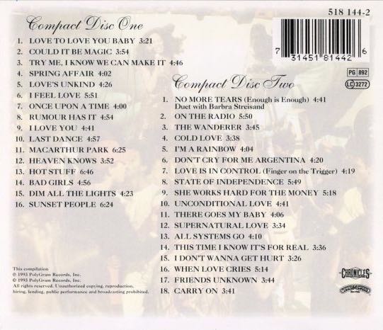 The Donna Summer Anthology - Donna Summer (CD) music collectible [Barcode 3145181442] - Main Image 2