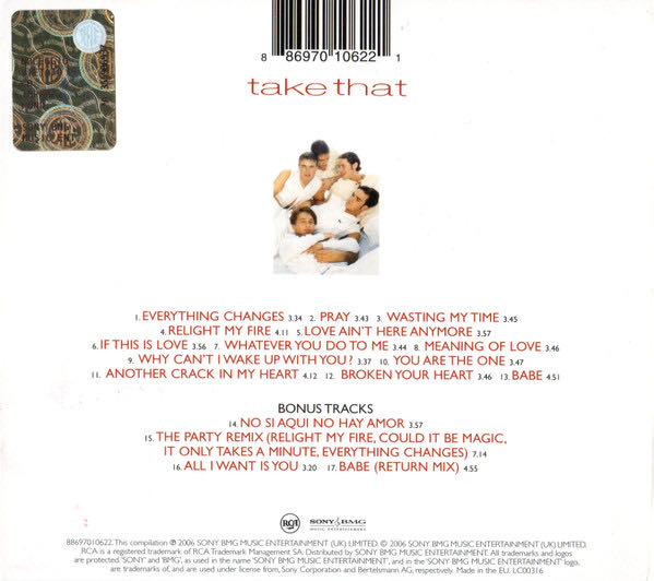 Everything Changes: Expanded Edition - Take That (CD - 70) music collectible [Barcode 886970106221] - Main Image 2