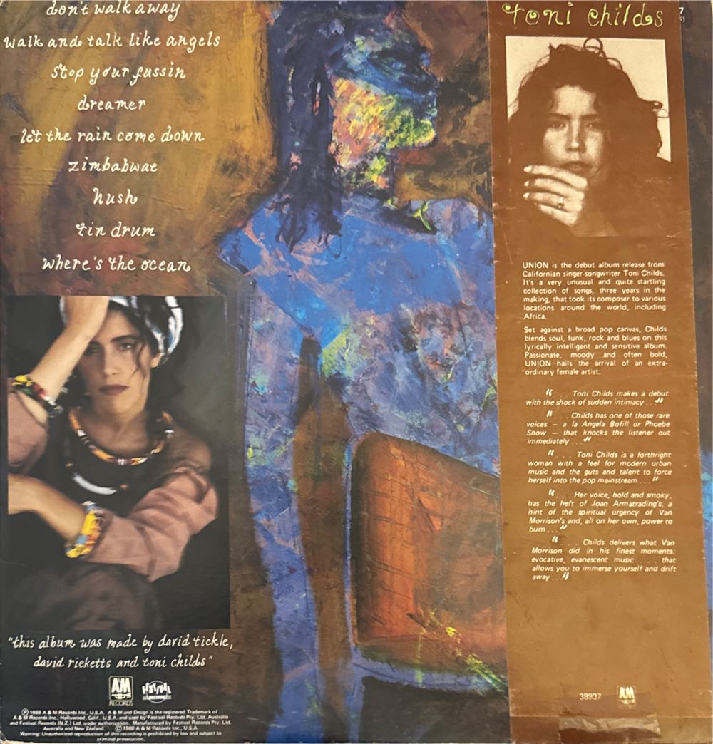 Union - Toni Childs (12”) music collectible [Barcode 07502151752] - Main Image 2