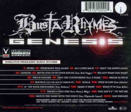 Busta Rhymes (2001) - Genesis - Busta Rhymes (CD - 77) music collectible [Barcode 808132000925] - Main Image 2