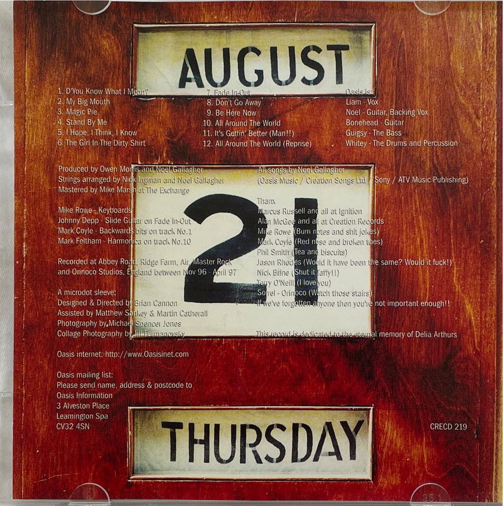 Be Here Now - Oasis (CD - 71) music collectible [Barcode 5017556602195] - Main Image 3