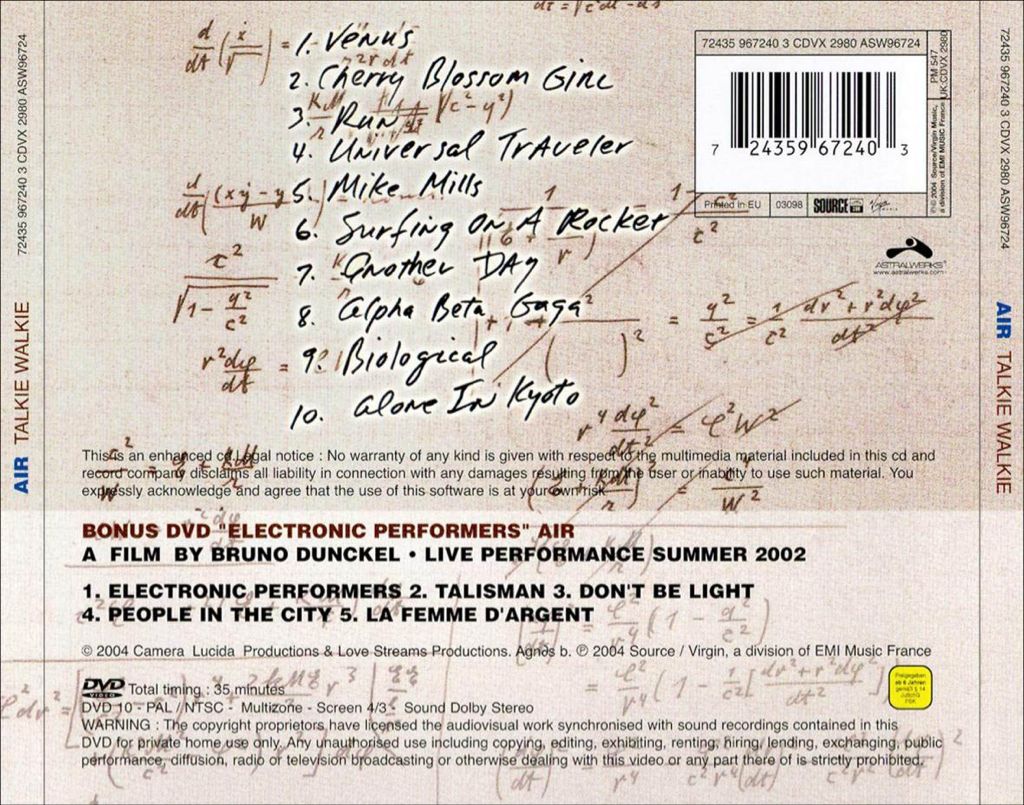 Talkie Walkie Cd/dvd - Air (CD - 43:27) music collectible [Barcode 724359672403] - Main Image 2