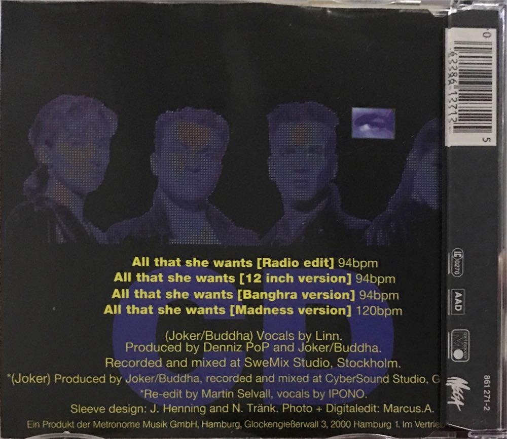 All that she wants - Ace Of Base (CD - 19) music collectible [Barcode 042286127125] - Main Image 3