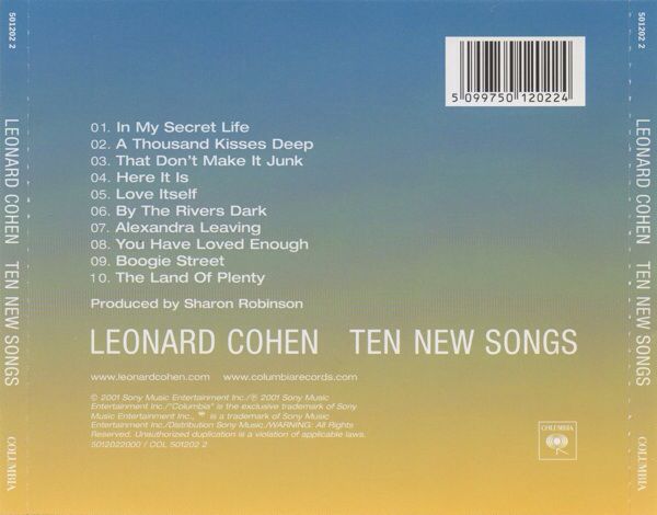 Ten New Songs - Leonard Cohen (CD - 53) music collectible - Main Image 2