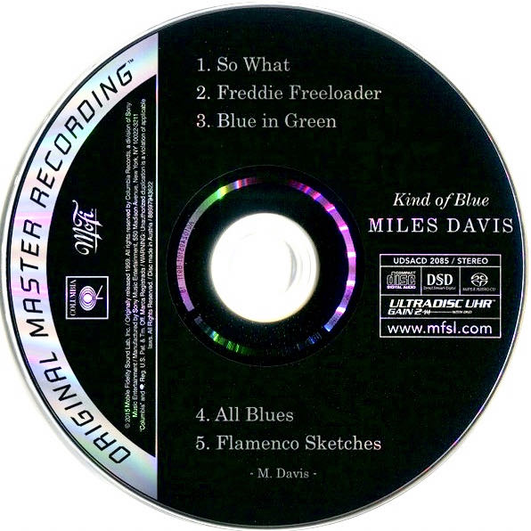 Miles Davis - Kind of Blue - MFSL Super AudioSA Hybrid - Miles Davis (SACD - 46) music collectible [Barcode 821797208567] - Main Image 3