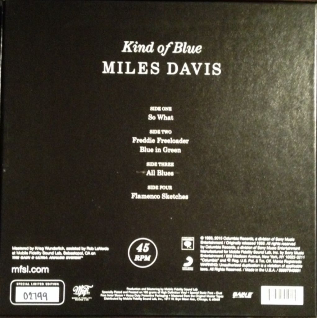 Kind Of Blue - Davis, Miles (12” - 45) music collectible [Barcode 821797450119] - Main Image 2