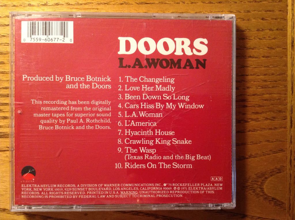 L.A. Woman - The Doors (CD - 1:07) music collectible [Barcode 075596067720] - Main Image 2