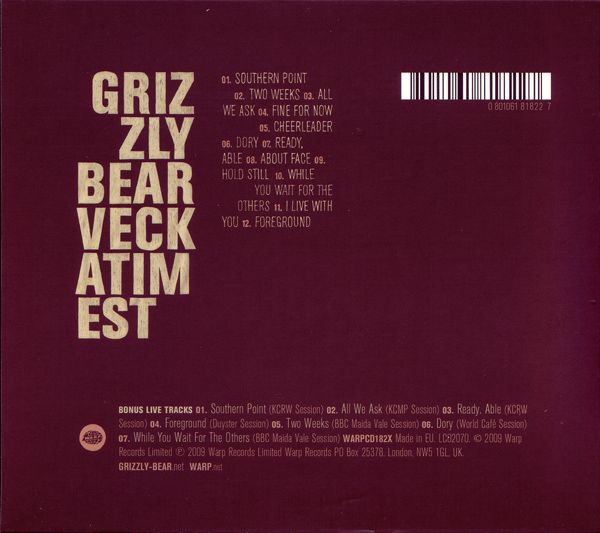 Veckatimest - Grizzly Bear (CD) music collectible [Barcode 0801061018221] - Main Image 2