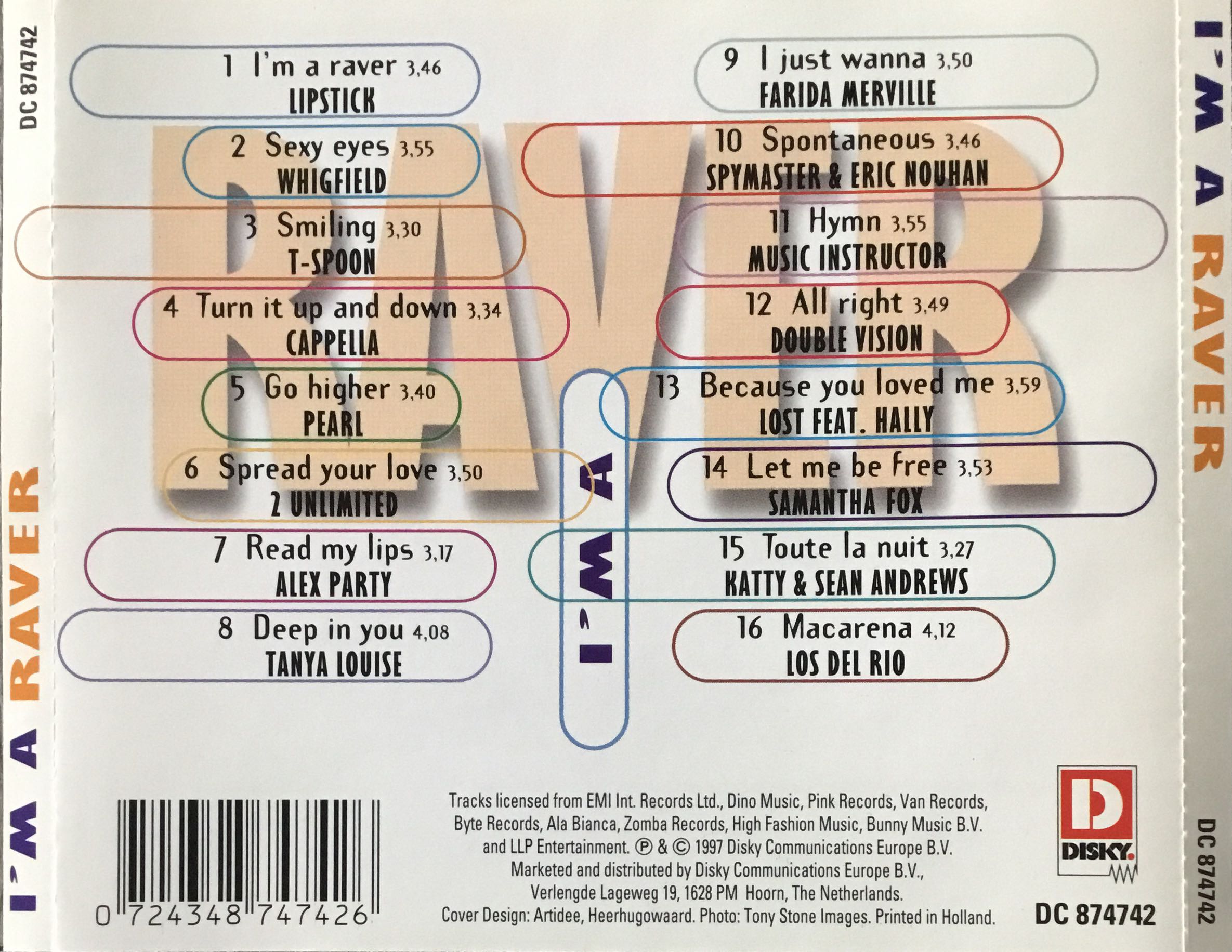 I’m A Raver - Verzamel Dance (CD - 60) music collectible [Barcode 724348747426] - Main Image 2