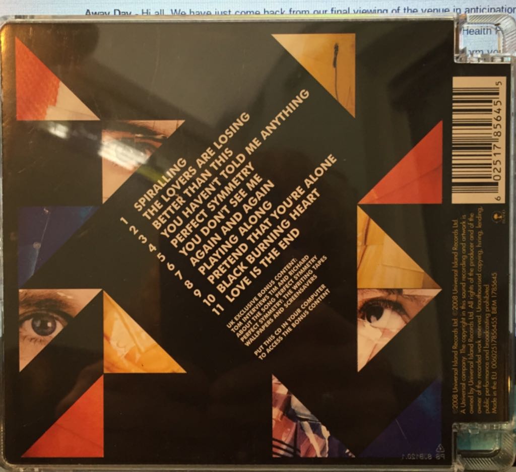 Perfect Symmetry - Keane (CD) music collectible [Barcode 602517856455] - Main Image 2